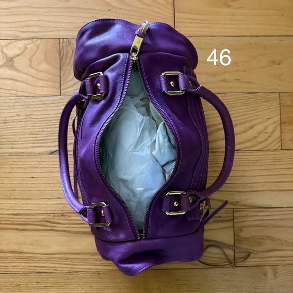 Rebecca Minkoff Purple Satchel with Gold Accents - Picture 2 of 3